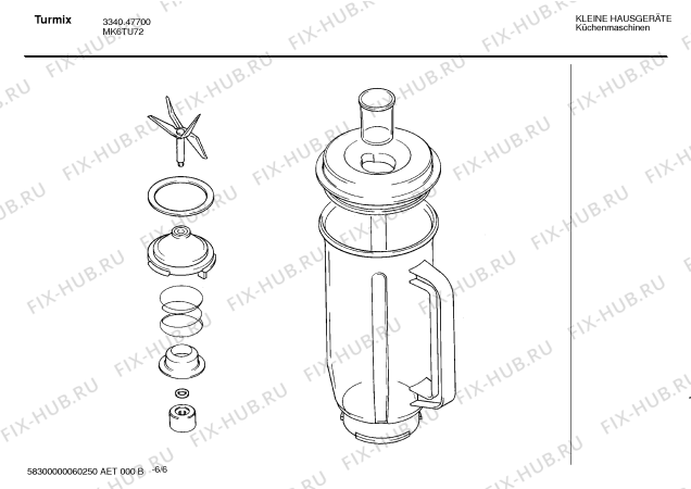 Взрыв-схема кухонного комбайна Turmix MK6TU72 Turmix - Схема узла 06