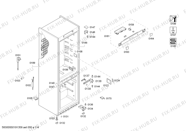 Схема №1 3KFI7661 с изображением Дверь для холодильника Bosch 00713867
