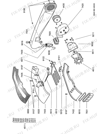 Схема №1 AWL 560 с изображением Рукоятка для стиралки Whirlpool 481249878083