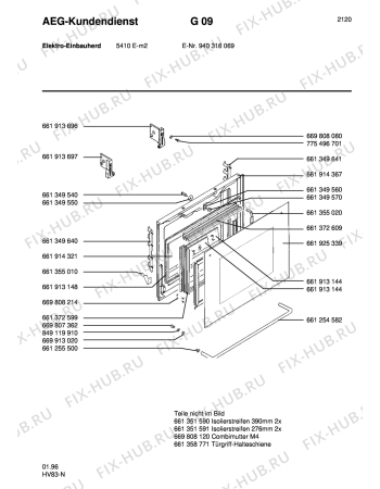 Взрыв-схема плиты (духовки) Aeg 5410E-M - Схема узла Section3