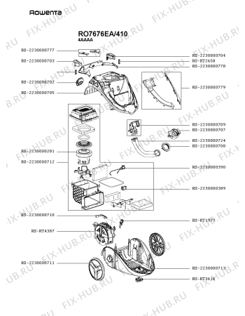 Схема №1 RO7676EA/410 с изображением Крышка для мини-пылесоса Rowenta RS-2230000776