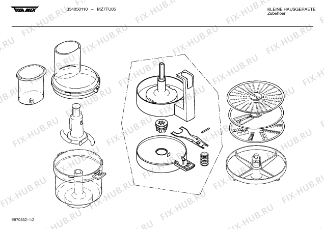 Взрыв-схема кухонного комбайна Turmix MZ7TU05 - Схема узла 02
