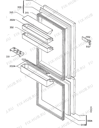Взрыв-схема холодильника Tricity Bendix BFF780W - Схема узла Door 003