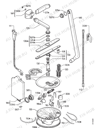 Взрыв-схема посудомоечной машины Privileg 004958 5 - Схема узла Hydraulic System 272