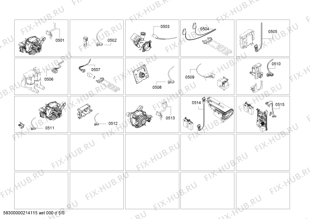 Взрыв-схема стиральной машины Bosch WAU28649TC - Схема узла 05