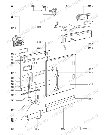 Схема №2 GSX 4756/3 W с изображением Блок управления для посудомоечной машины Whirlpool 481221478259