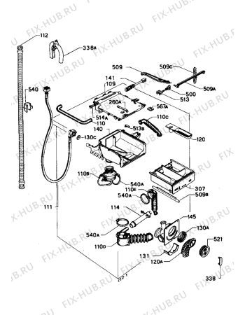 Взрыв-схема стиральной машины Electrolux WH1027 - Схема узла Water equipment