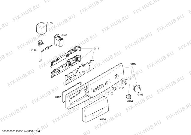 Схема №1 WFC2063 Maxx 4 WFC 2063 с изображением Панель управления для стиральной машины Bosch 00441023