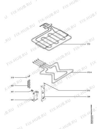 Взрыв-схема плиты (духовки) Aeg B4100-W - Схема узла Electrical equipment 268
