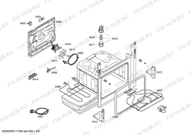 Взрыв-схема плиты (духовки) Bosch HSV722020N - Схема узла 04