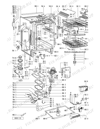 Схема №1 ADP 962/3 WHM с изображением Обшивка для посудомоечной машины Whirlpool 481245370053
