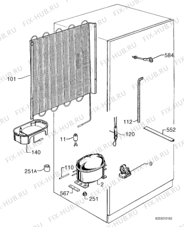 Взрыв-схема холодильника Zanussi ZI918/12KA - Схема узла Cooling system 017