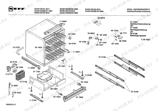 Схема №1 G4512X0IE с изображением Емкость для заморозки для холодильника Bosch 00273068