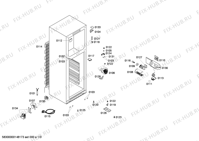 Схема №1 X5KCVBR394 с изображением Дверь для холодильной камеры Bosch 00249673