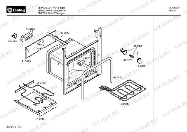 Схема №1 3HP503M с изображением Панель для плиты (духовки) Bosch 00357149