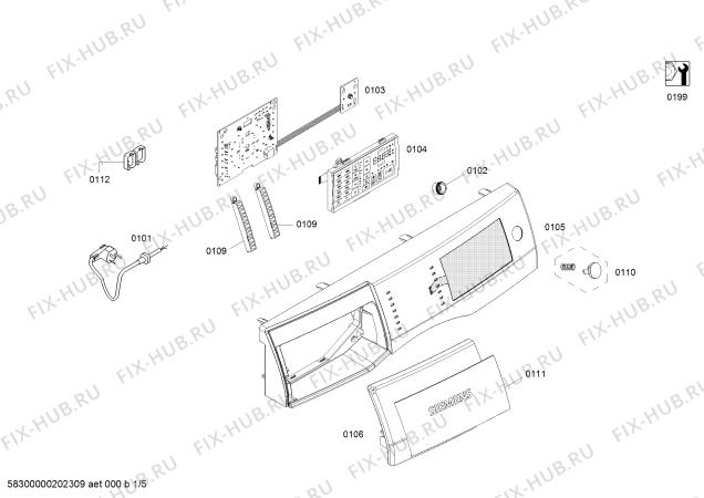 Схема №2 WM14U7680W с изображением Кабель для стиральной машины Bosch 10002626