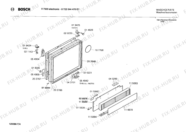 Схема №2 WV8733 SIWAMAT 873 ELECTRONIC с изображением Панель для стиралки Bosch 00118514