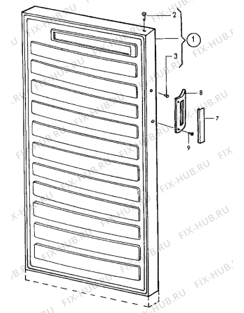 Взрыв-схема холодильника Electrolux EU2716C - Схема узла Door 003