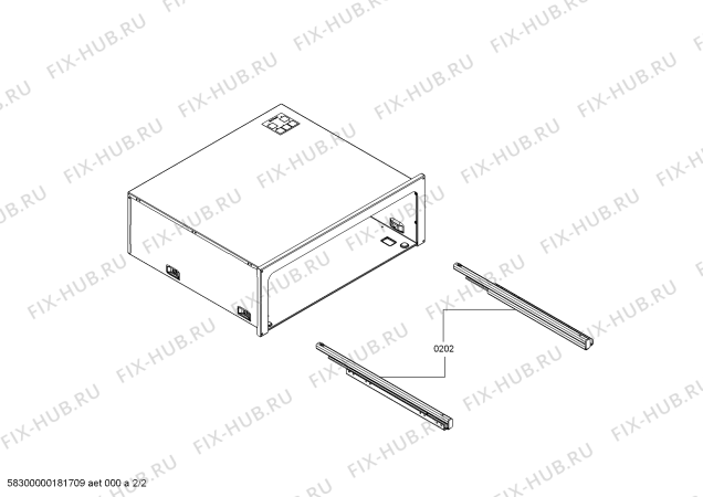 Взрыв-схема шкафа для подогрева посуды Gaggenau WS463010 - Схема узла 02