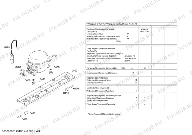 Взрыв-схема холодильника Siemens KG53NX01NE - Схема узла 04