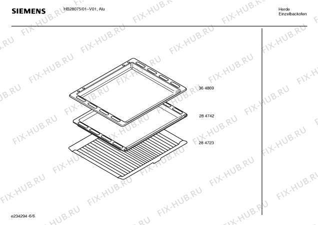 Схема №1 HB28057 с изображением Инструкция по эксплуатации для плиты (духовки) Siemens 00585068