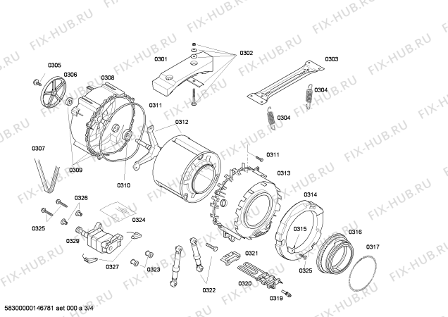 Схема №1 4TS851A с изображением Ручка выбора программ для стиральной машины Bosch 00610999