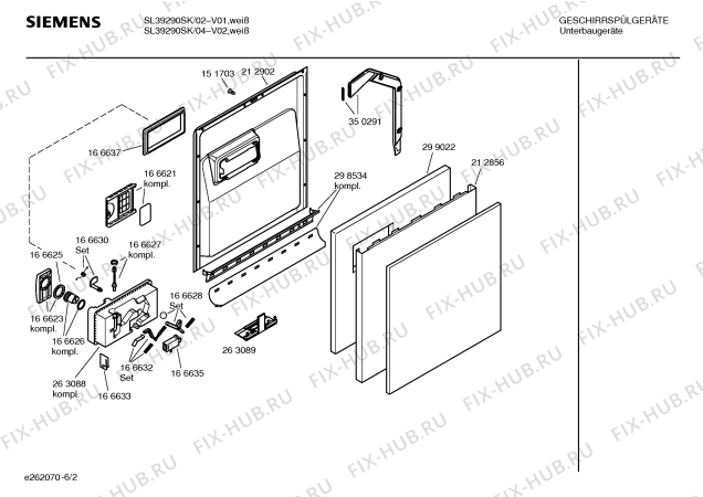 Взрыв-схема посудомоечной машины Siemens SL39290SK - Схема узла 02