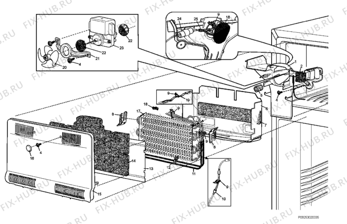 Взрыв-схема холодильника Electrolux END5298X - Схема узла Section 4