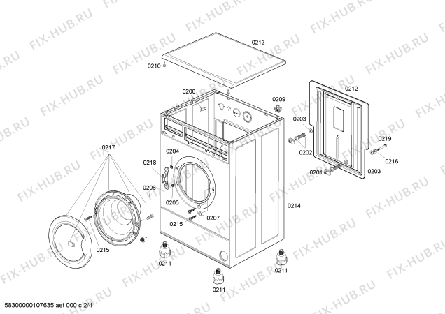 Взрыв-схема стиральной машины Bosch LFA106N11O - Схема узла 02