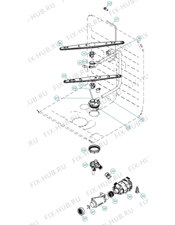 Взрыв-схема посудомоечной машины Asko D5233 FI AU   -Titanium FI #1065233116 (338781, DW70.3) - Схема узла 03