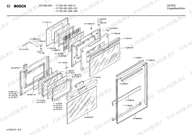 Взрыв-схема плиты (духовки) Bosch 0750491023 EB680MH - Схема узла 02