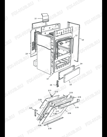 Схема №1 HGGK 554 S с изображением Кнопка для духового шкафа DELONGHI 103526001