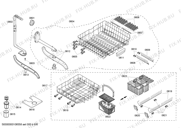 Взрыв-схема посудомоечной машины Bosch SHX46L06UC Bosch - Схема узла 06