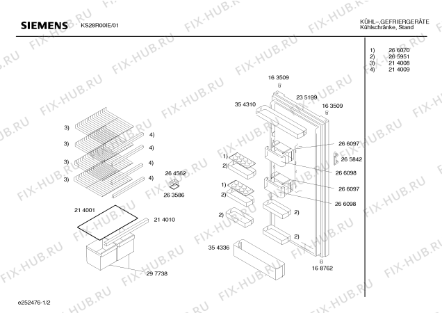 Взрыв-схема холодильника Siemens KS28R00IE - Схема узла 02