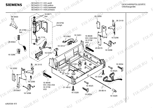 Схема №1 SE54531 с изображением Инструкция по эксплуатации для электропосудомоечной машины Siemens 00528026