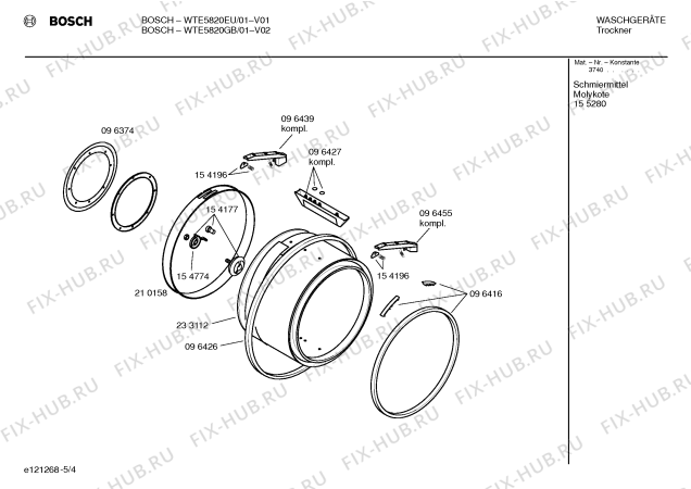 Взрыв-схема сушильной машины Bosch WTE5820EU WTE5820 - Схема узла 04