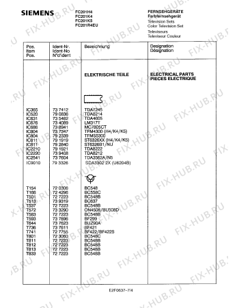 Схема №2 FC201K5 с изображением Инструкция по эксплуатации для жк-телевизора Siemens 00530873