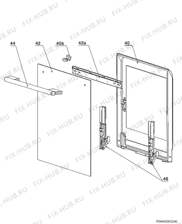 Взрыв-схема плиты (духовки) Electrolux EKD510500W - Схема узла Door