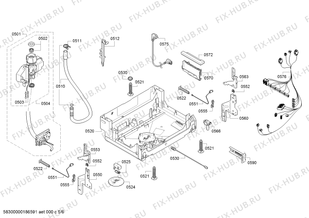 Взрыв-схема посудомоечной машины Bosch SMV40D20RU - Схема узла 05