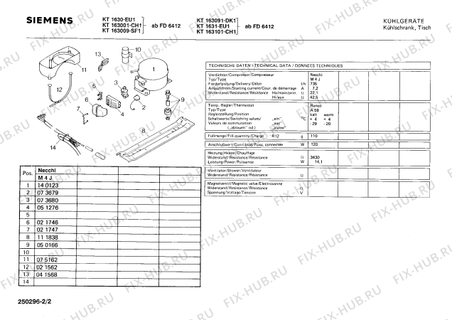 Взрыв-схема холодильника Siemens KT163001 - Схема узла 02