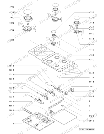 Схема №1 AKL 752/GR с изображением Конфорка для плиты (духовки) Whirlpool 481936078402