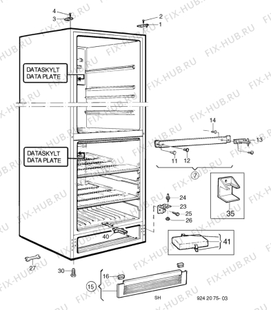 Взрыв-схема холодильника Electrolux TR1421G - Схема узла C10 Cabinet