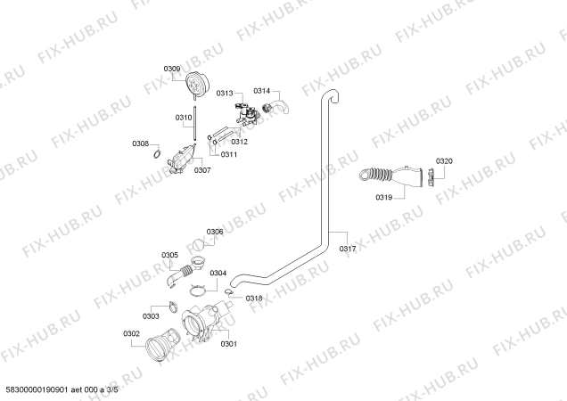 Схема №1 WOR20156 с изображением Панель управления для стиралки Bosch 11012012