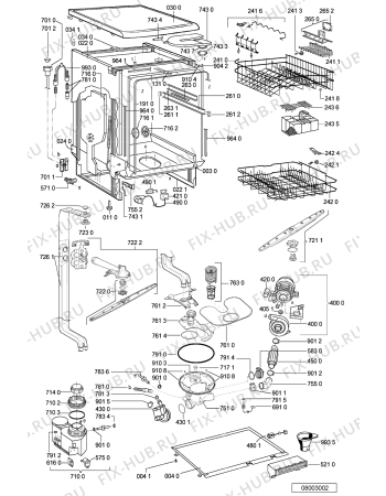 Схема №1 ADP 7441 WH с изображением Обшивка для посудомоечной машины Whirlpool 481245371784