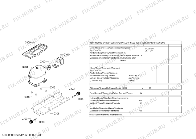 Взрыв-схема холодильника Siemens KG33VVW30S - Схема узла 03