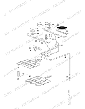 Взрыв-схема плиты (духовки) Arthurmartinelux CM6154W1 - Схема узла Electrical-/gas-equipment