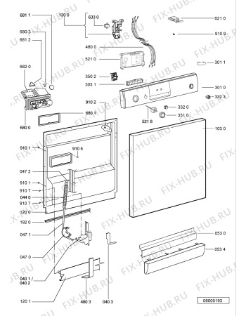 Схема №1 ADP 4515 WH с изображением Обшивка для посудомоечной машины Whirlpool 481245372996
