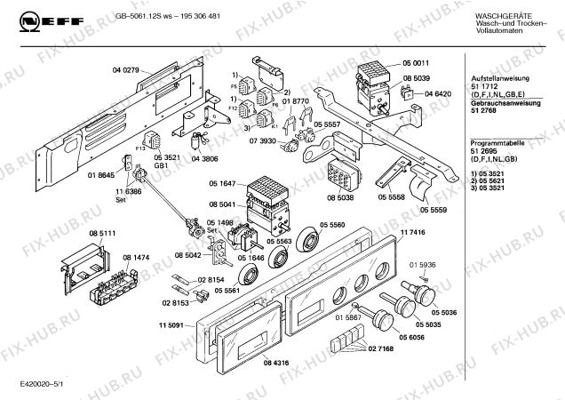 Схема №3 WV95200351 SIWAMAT 952 с изображением Магнитный клапан для стиральной машины Bosch 00086600