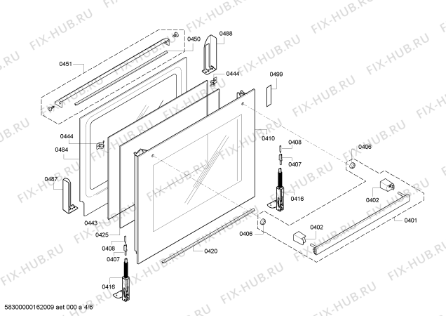 Взрыв-схема плиты (духовки) Bosch HBG63B450F - Схема узла 04