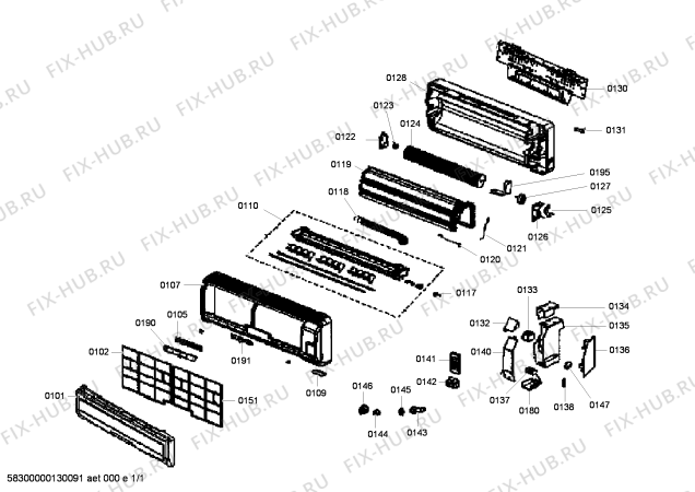 Схема №1 S1ZMI12502 с изображением Испаритель для кондиционера Bosch 00680522